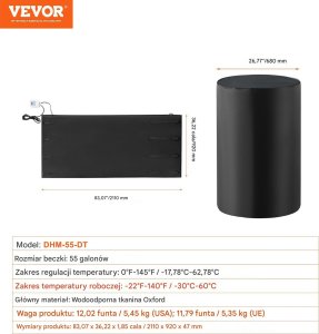 Podgrzewacz do beczek 1300 W 2