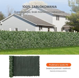 Vevor Sztuczny Żywopłot 1500 x 4000 mm Mata Osłonowa z Liśćmi Bluszczu 3