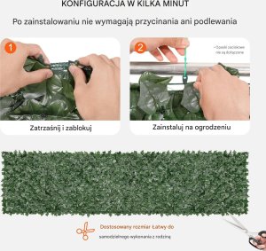 Sztuczny Żywopłot 990 x 4010 mm Mata Osłonowa z Liśćmi Bluszczu 5