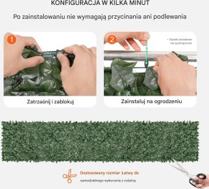 Sztuczny Żywopłot 990 x 5020 mm Mata Osłonowa z Liśćmi Bluszczu 5