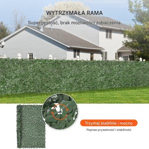 Sztuczny Żywopłot 2440 x 1830 mm Mata Osłonowa z Liśćmi Bluszczu 3