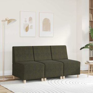 vidaXL Sofa Fotel Armia Zielony 55 cm Skóra zamszowa 3