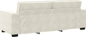 vidaXL Sofa 3-osobowa, kremowy, 180 cm, tapicerowana aksamitem 6