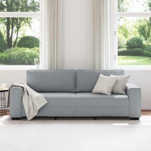 vidaXL Sofa 3-osobowa, jasnoszara, 180 cm, tapicerowana tkaniną 3