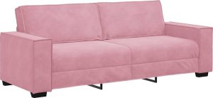 vidaXL Sofa 3-osobowa, różowa, 180 cm, obita aksamitem 2