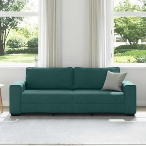 vidaXL Sofa 3-osobowa, ciemnozielona, 180 cm, tkaniną 3