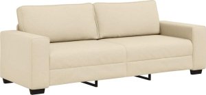 vidaXL Sofa 3-osobowa, kremowa, 180 cm, tkaniną 2