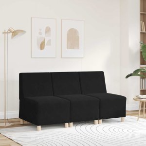 vidaXL Sofa Fotel Czarny 55 cm Aksamit 3