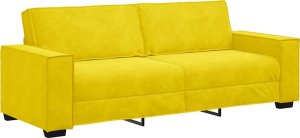 vidaXL Sofa 3-osobowa, żółty, 180 cm, tapicerowana aksamitem 2