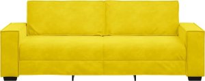 vidaXL Sofa 3-osobowa, żółty, 180 cm, tapicerowana aksamitem 4