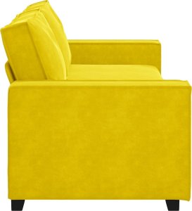 vidaXL Sofa 3-osobowa, żółty, 180 cm, tapicerowana aksamitem 5