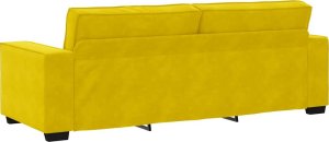 vidaXL Sofa 3-osobowa, żółty, 180 cm, tapicerowana aksamitem 6