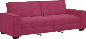 vidaXL Sofa 3-osobowa, winna czerwień, 180 cm, obita aksamitem 2