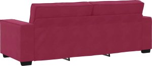 vidaXL Sofa 3-osobowa, winna czerwień, 180 cm, obita aksamitem 6