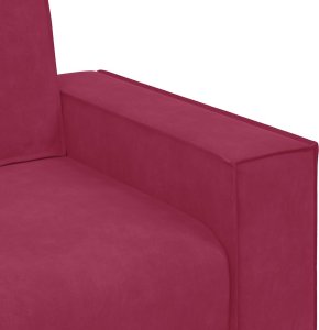 vidaXL Sofa 3-osobowa, winna czerwień, 180 cm, obita aksamitem 7