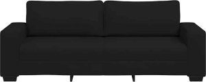 vidaXL Sofa 3-osobowa, czarna, 180 cm, tapicerowana tkaniną 4