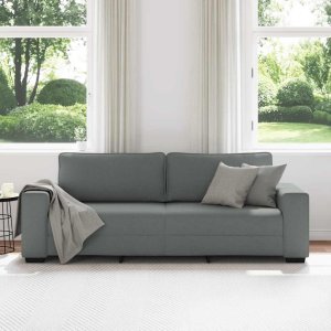 vidaXL Sofa 3-osobowa, ciemnoszara, 180 cm, tapicerowana tkaniną 3