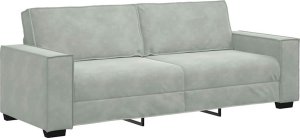 vidaXL vidaXL Sofa 3-osobowa, jasnoszara, 180 cm, tapicerowana aksamitem 2