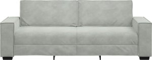 vidaXL vidaXL Sofa 3-osobowa, jasnoszara, 180 cm, tapicerowana aksamitem 4
