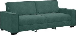 vidaXL Sofa 3-osobowa, ciemnozielony, 180 cm, obita aksamitem 2