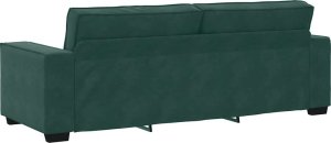 vidaXL Sofa 3-osobowa, ciemnozielony, 180 cm, obita aksamitem 6