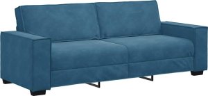 vidaXL Sofa 3-osobowa, niebieski, 180 cm, tapicerowana aksamitem 2