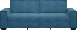 vidaXL Sofa 3-osobowa, niebieski, 180 cm, tapicerowana aksamitem 4