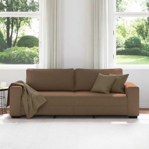 vidaXL Sofa 3-osobowa, brązowa, 180 cm, tkaniną 3