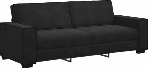 vidaXL Sofa 3-osobowa, czarny, 180 cm, tapicerowana aksamitem 2
