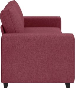 vidaXL Sofa 3-osobowa, winna czerwień, 180 cm, tkaniną 5