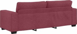 vidaXL Sofa 3-osobowa, winna czerwień, 180 cm, tkaniną 6