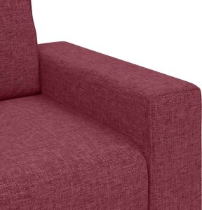 vidaXL Sofa 3-osobowa, winna czerwień, 180 cm, tkaniną 7