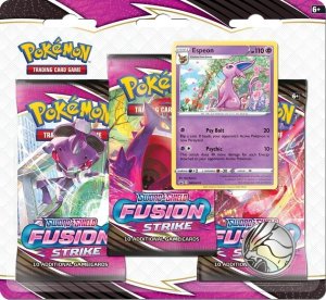 Karty Fusion Strike 3-Pack Blister Espeon Pokemon TCG 1