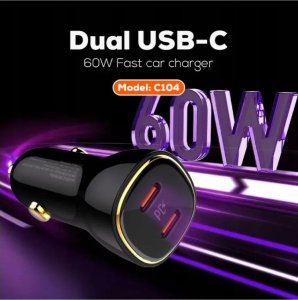 Ładowarka samochodowa 60W Type C | Bezpieczne zakupy! Szybka wysyłka! oryginalne, zaplombowane pudełko! 1