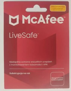 McAfee LiveSafe bez limitu stanowisk na 1 rok | Bezpieczne zakupy! Szybka wysyłka! oryginalne, zaplombowane pudełko! 1