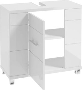 Szafka łazienkowa pod umywalkę z wycięciem na syfon 70x63x32cm Biała lakierowana 1