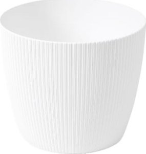 Doniczka plastikowa biała 16x13cm dekoracyjna gładka Magnolia 2