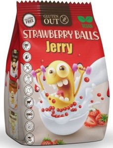 KULKI ZBOŻOWE TRUSKAWKOWE BEZGLUTENOWE 375 g - JERRY GLUTEN OUT 1