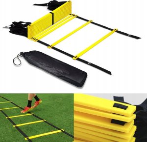 ZESTAW DO TRENINGU PIŁKARSKIEGO DRABINKA KOORDYNACYJNA 6M + PACHOŁKI 3