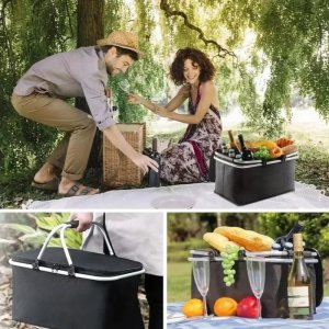 KOSZ PIKNIKOWY SKŁADANY TERMICZNY TURYSTYCZNY KOSZYK NA ZAKUPY IZOLACYJNY 3