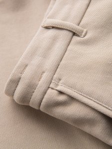 Męskie krótkie spodenki SLIM FIT z melanżowej strukturalnej dzianiny  piaskowe V3 OM-SRCS-0166 L 10