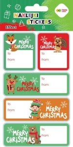 Naklejki EFFECT-Xmas Animals Tag, 10x20cm, Happy Color 1