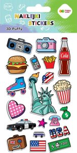 Naklejki 3D PUFFY-Funky USA, 10x20cm, Happy Color 1