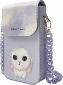iLike Nimmy Zestaw 3w1 torebka na telefon + portfel + etui na lokalizator fioletowy Big Eyed Pet 2.0 Rabbit 4