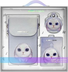 iLike Nimmy Zestaw 3w1 torebka na telefon + portfel + etui na lokalizator fioletowy Big Eyed Pet 2.0 Rabbit 9