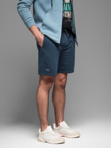 Krótkie spodenki dresowe męskie RELAXED FIT w stylu athleisure  granatowe V4 OM-SRWS-0122 XXL 1