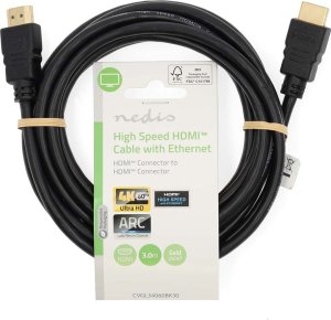 Kabel Nedis Nedis CVGL34060BK30 kabel HDMI 3 m HDMI Typu A (Standard) Czarny 3