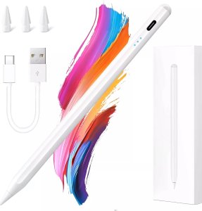 Rysik Alogy Rysik do Apple iPad Pencil z funkcją Palm Rejection Pressure Sensing Tilt Magnetyczny USB-C + 3 zapasowe końcówki Biały 14