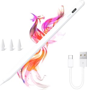 Rysik Alogy Rysik do Apple iPad Pencil z funkcją Palm Rejection Pressure Sensing Tilt Magnetyczny USB-C + 3 zapasowe końcówki Biały 2