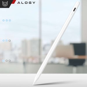 Rysik Alogy Rysik do Apple iPad Pencil z funkcją Palm Rejection Pressure Sensing Tilt Magnetyczny USB-C + 3 zapasowe końcówki Biały 10